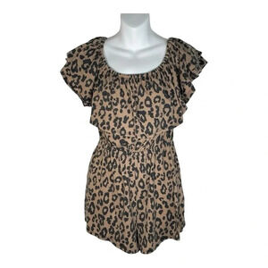 🖤 Sweet Lovely By Jen Boutique Animal Print Romper Medium